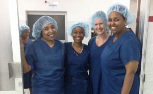 Fistula Foundation Board Chair Dr. Sohier Elneil (far right) visits Comprehensive Community Based Rehabilitation in Tanzania to certify the facility as an official FIGO training center.