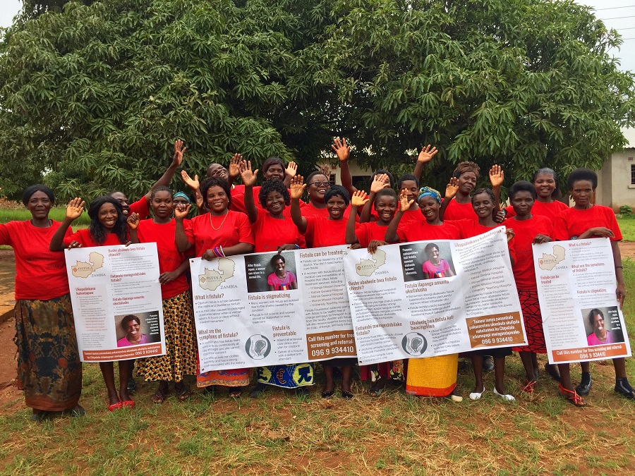 Newly trained community health volunteers in Zambia